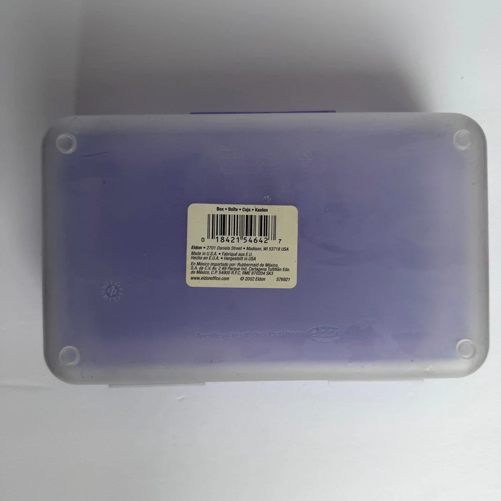 Vintage 2002 Eldon SpaceMaker Pencil Box Purple Marbled Translucent Y2K 576921